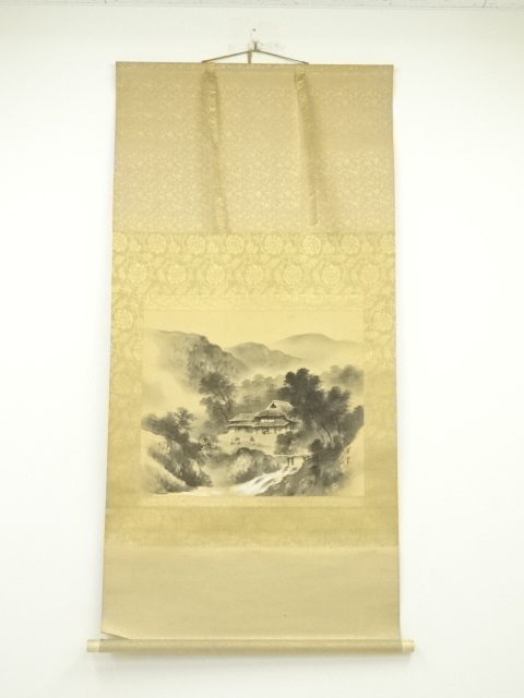 JAPANESE HANGING SCROLL / HAND PAINTED / LANDSCAPE